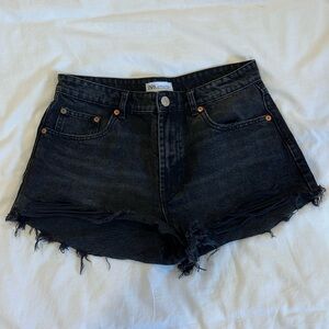 ZARA black jean shorts